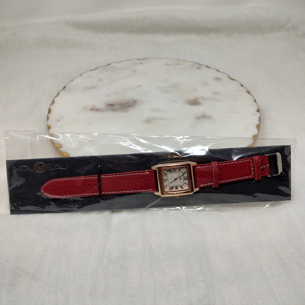 Nouveau Women's Red And Gold Watch